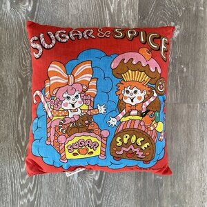 VINTAGE Sugar & Spice Candy Land Throw Pillow Red Ideal Toy Corp 1982 Retro